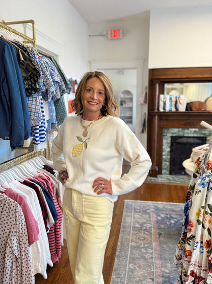Perfectly Plaid Lemon Sweater