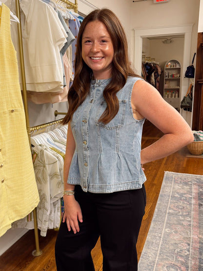 Harley Light Denim Vest