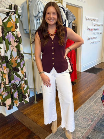 The Nora Embroidered Hem Jeans