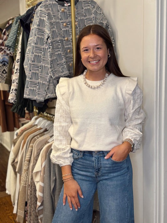 Winter White Textured Sweater