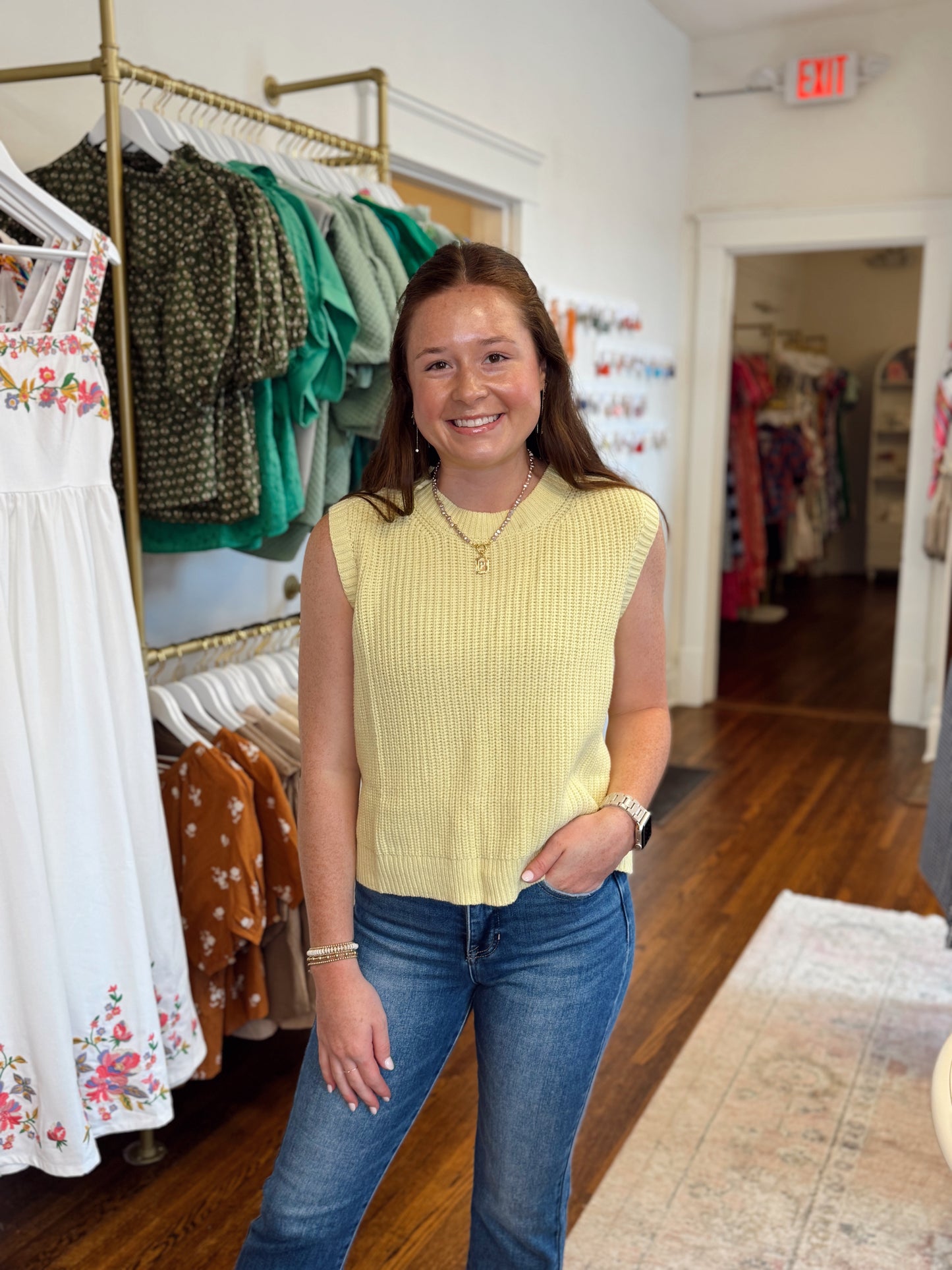 Daisy Yellow Sleeveless Sweater