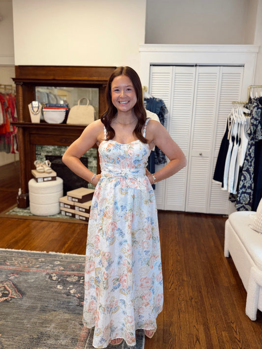 Brittney Braided Strap Floral Dress