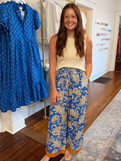 Charlie Blue Pattern Pants