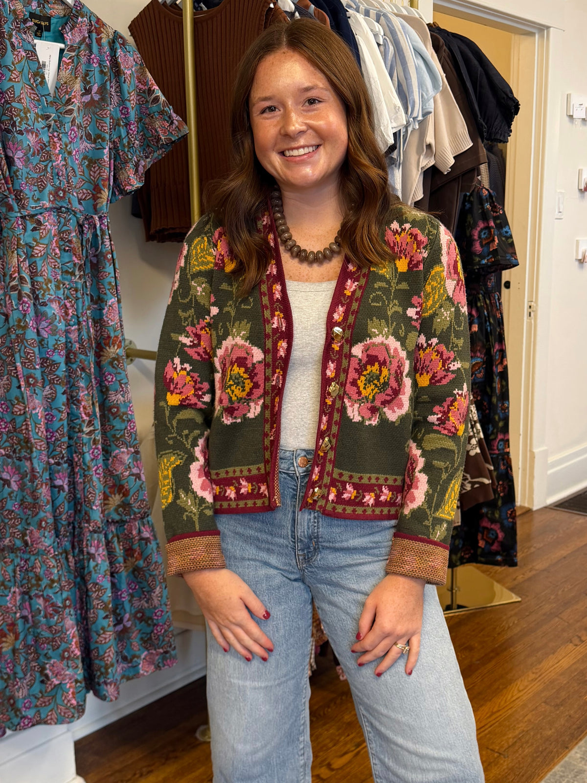 Fall Floral Button Cardigan