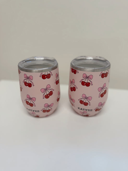 Cherry Bow Tumbler Cup