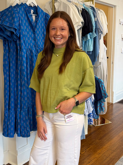 Everyday Short Sleeve Sweater - Green