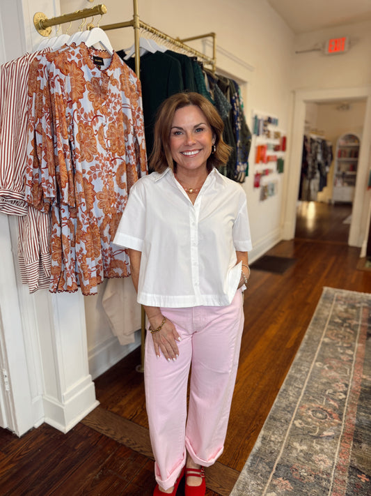 Kendall Pleated Top - White