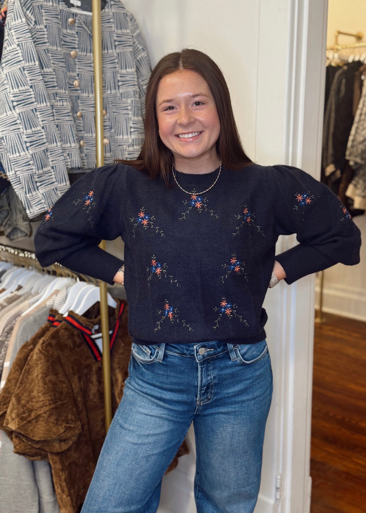 Fancy Floral Embroidered Sweater
