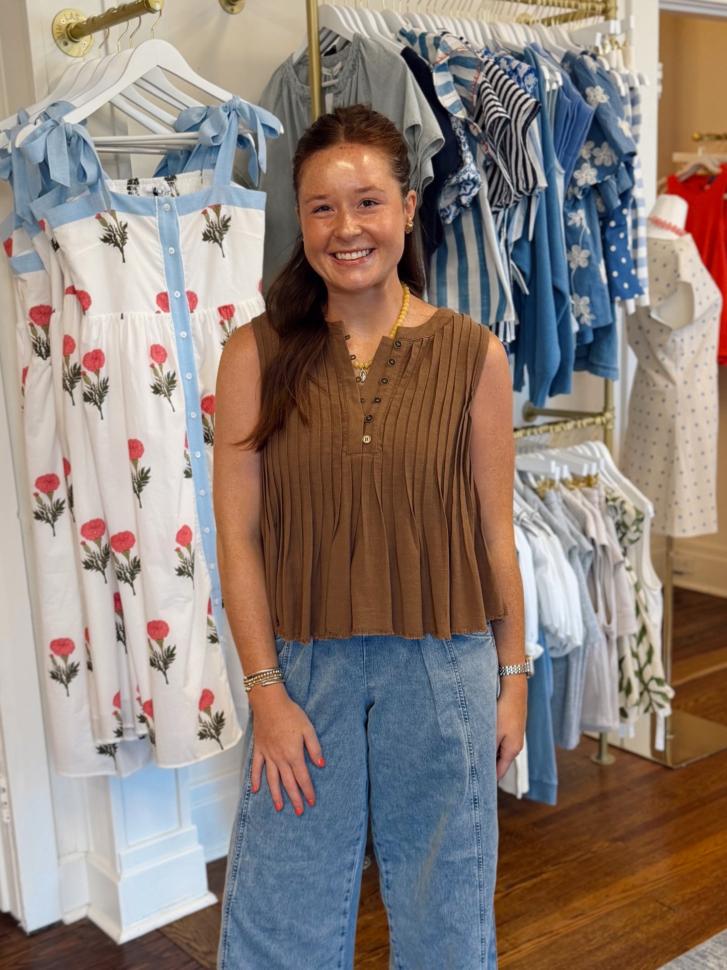 Marissa Mocha Sleeveless Top