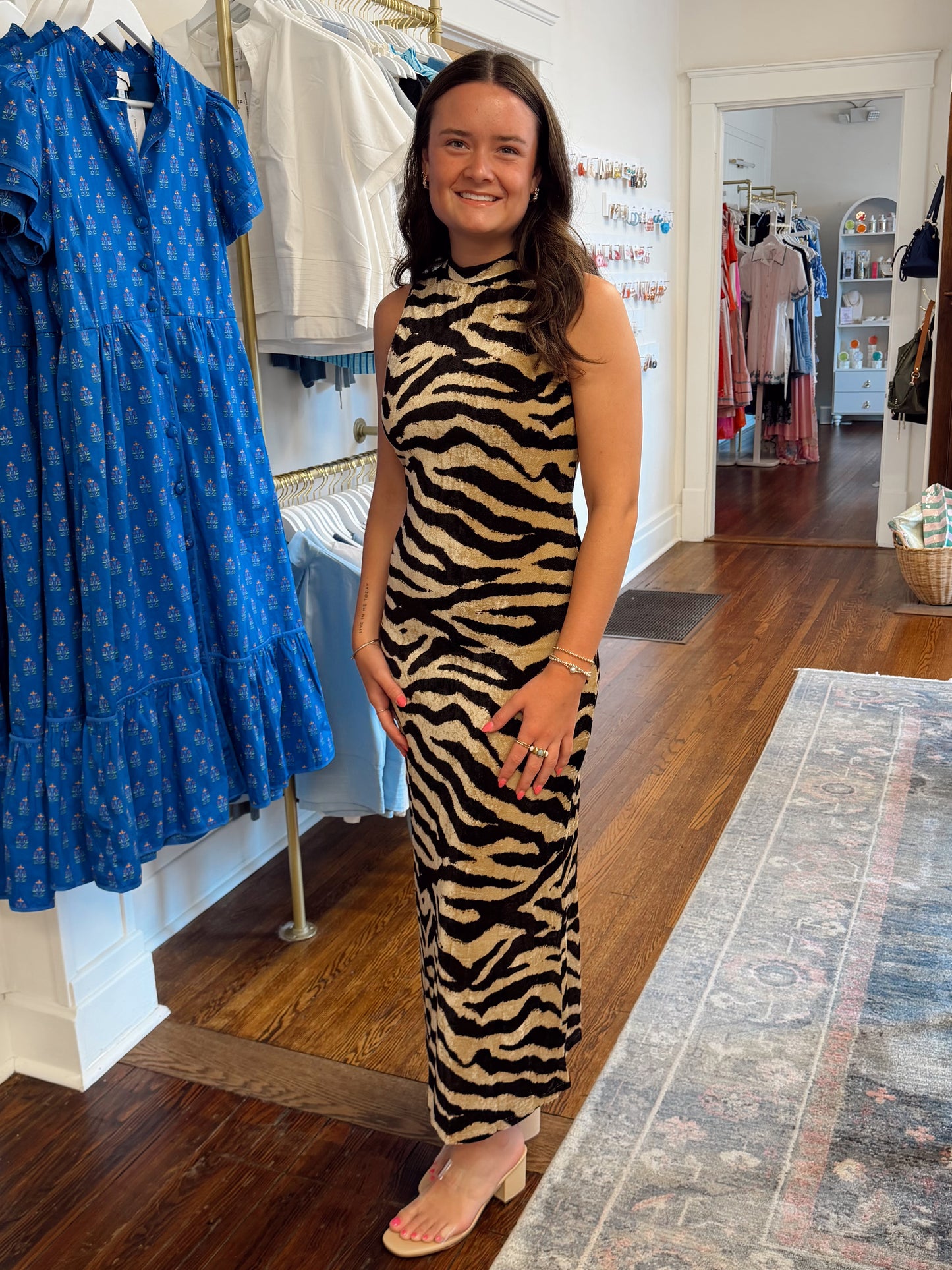 Zebra Sleeveless Maxi Dress