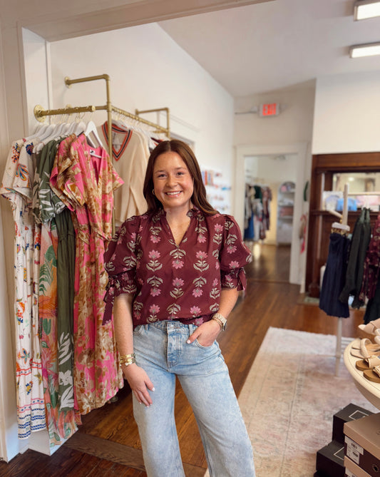 Burgess Floral Puff Sleeve Top