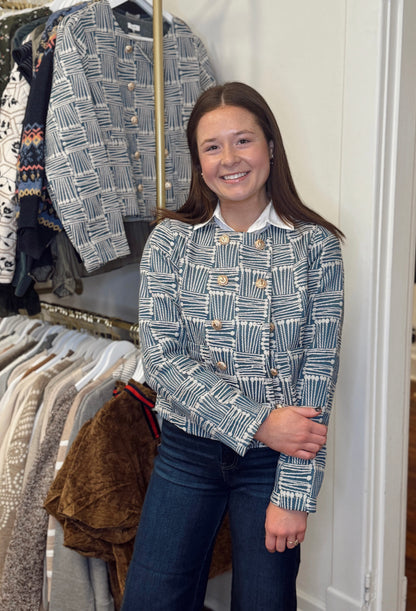 Christy Checkered Navy Jacket