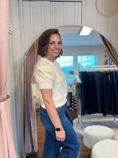 Nola Puff Sleeve Top - Cream