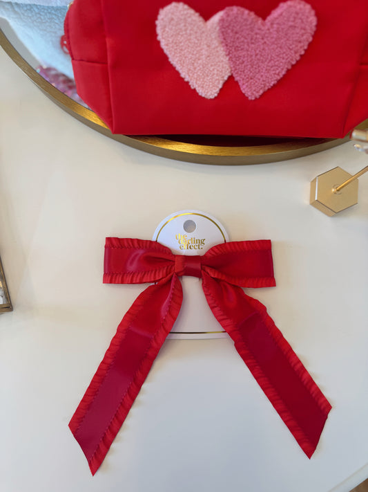 Ruffle Red Hair Bow