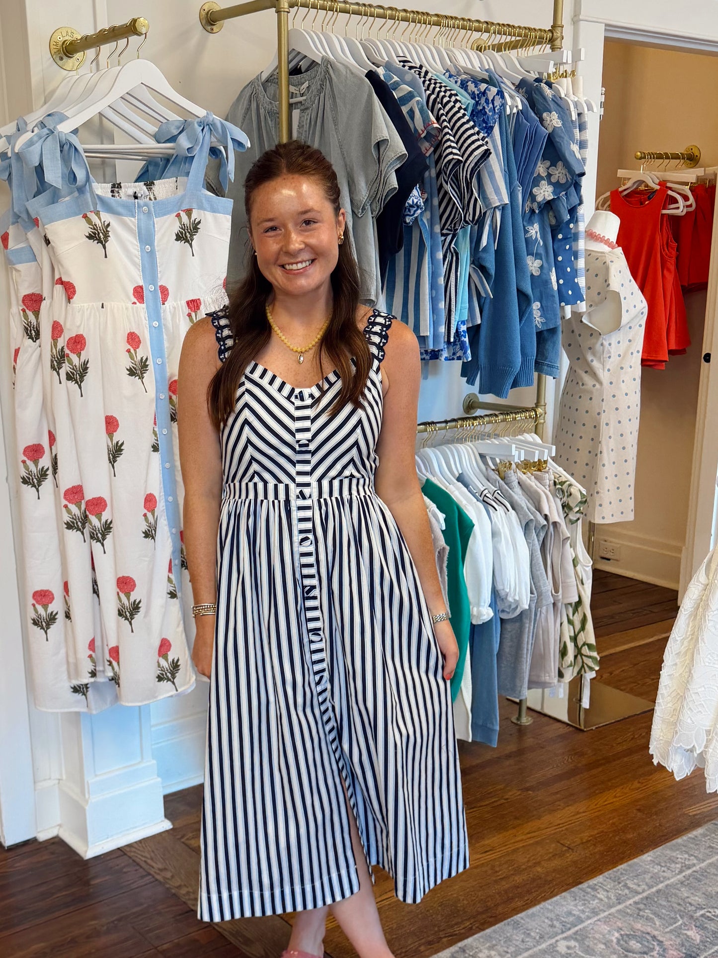 Felicity Navy Stripe Dress