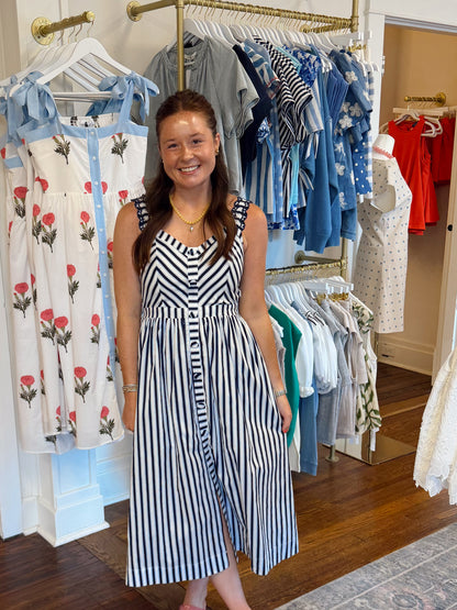 Felicity Navy Stripe Dress