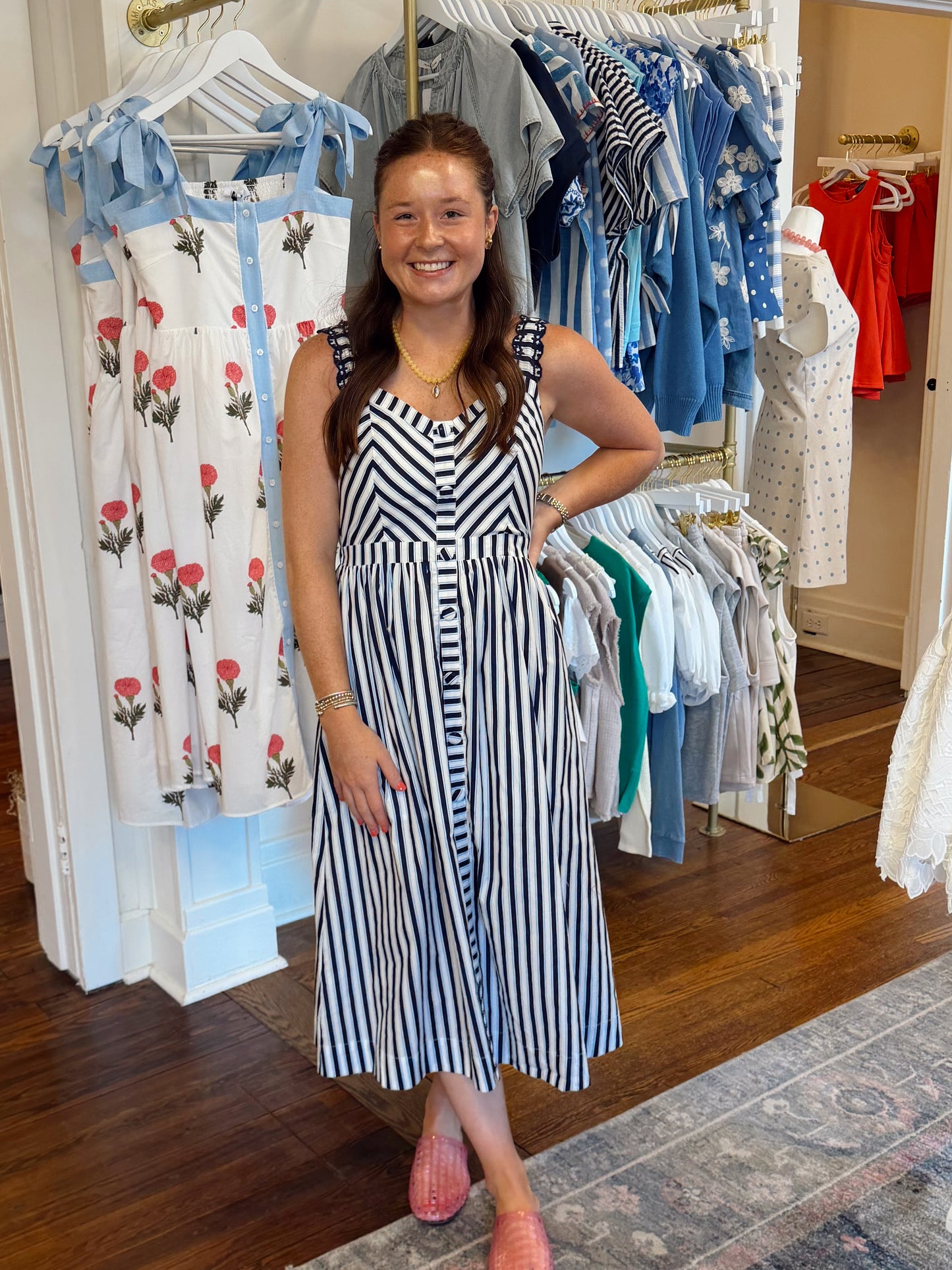 Felicity Navy Stripe Dress