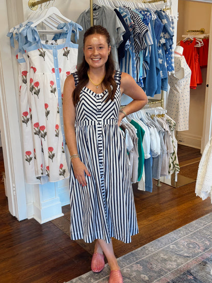 Felicity Navy Stripe Dress
