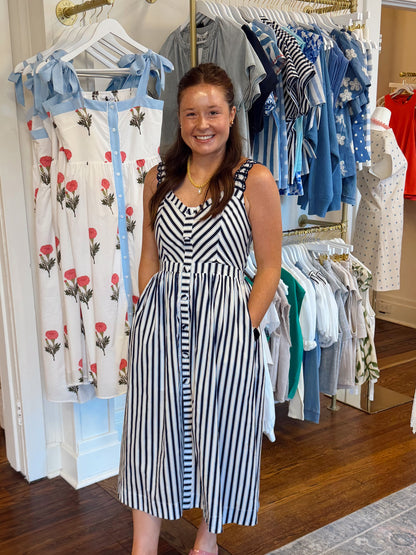 Felicity Navy Stripe Dress
