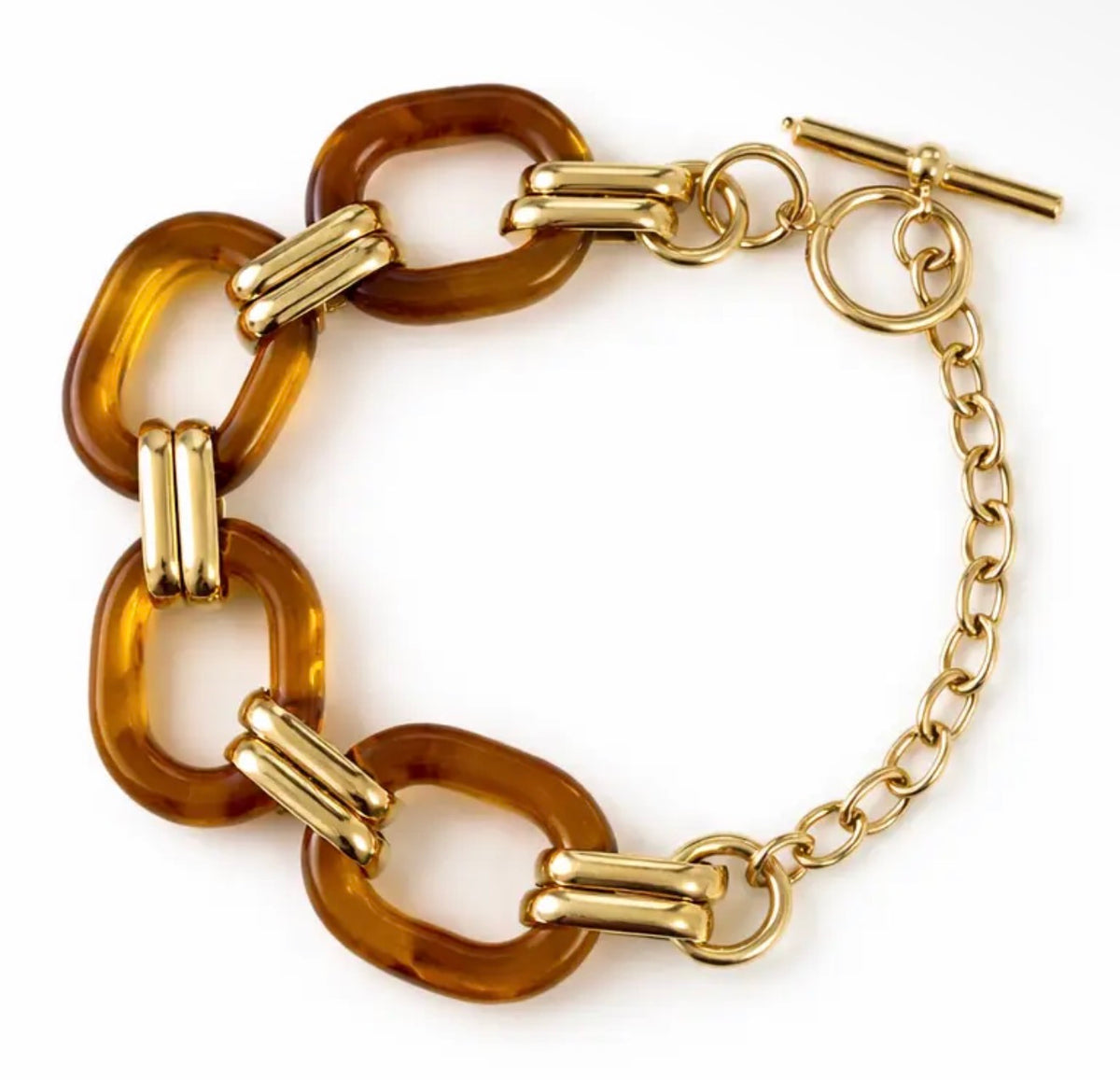 Sahira Brown Acrylic Chain Bracelet