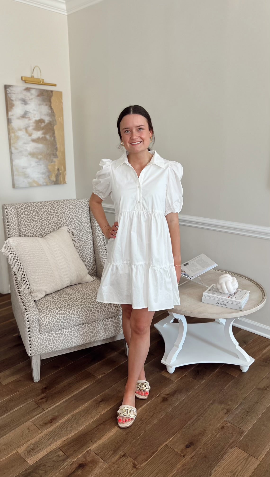 Frosted White Poplin Dress