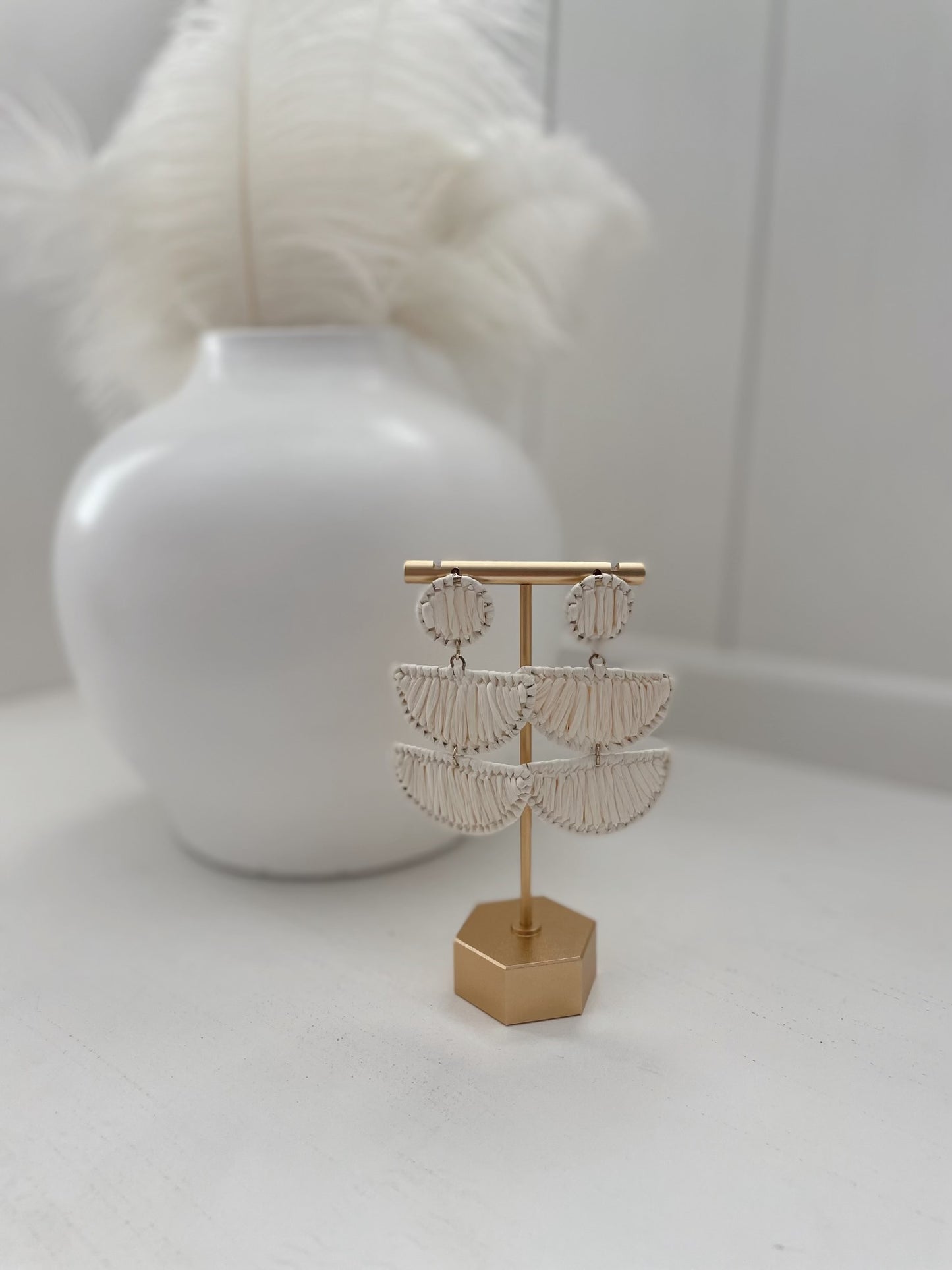 Trifecta Drop Earrings-Neutral