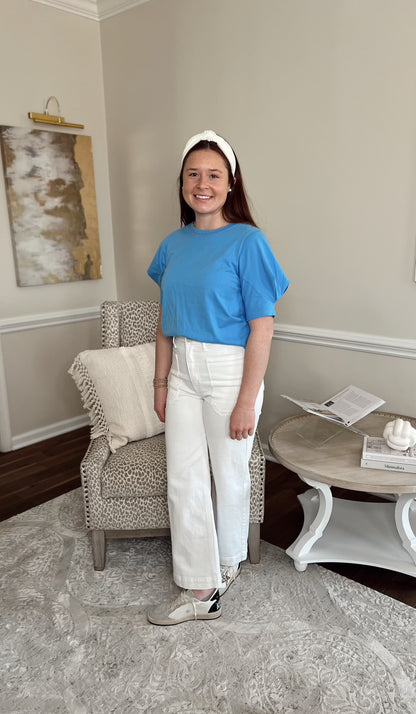 French Blue Puff Sleeve Top