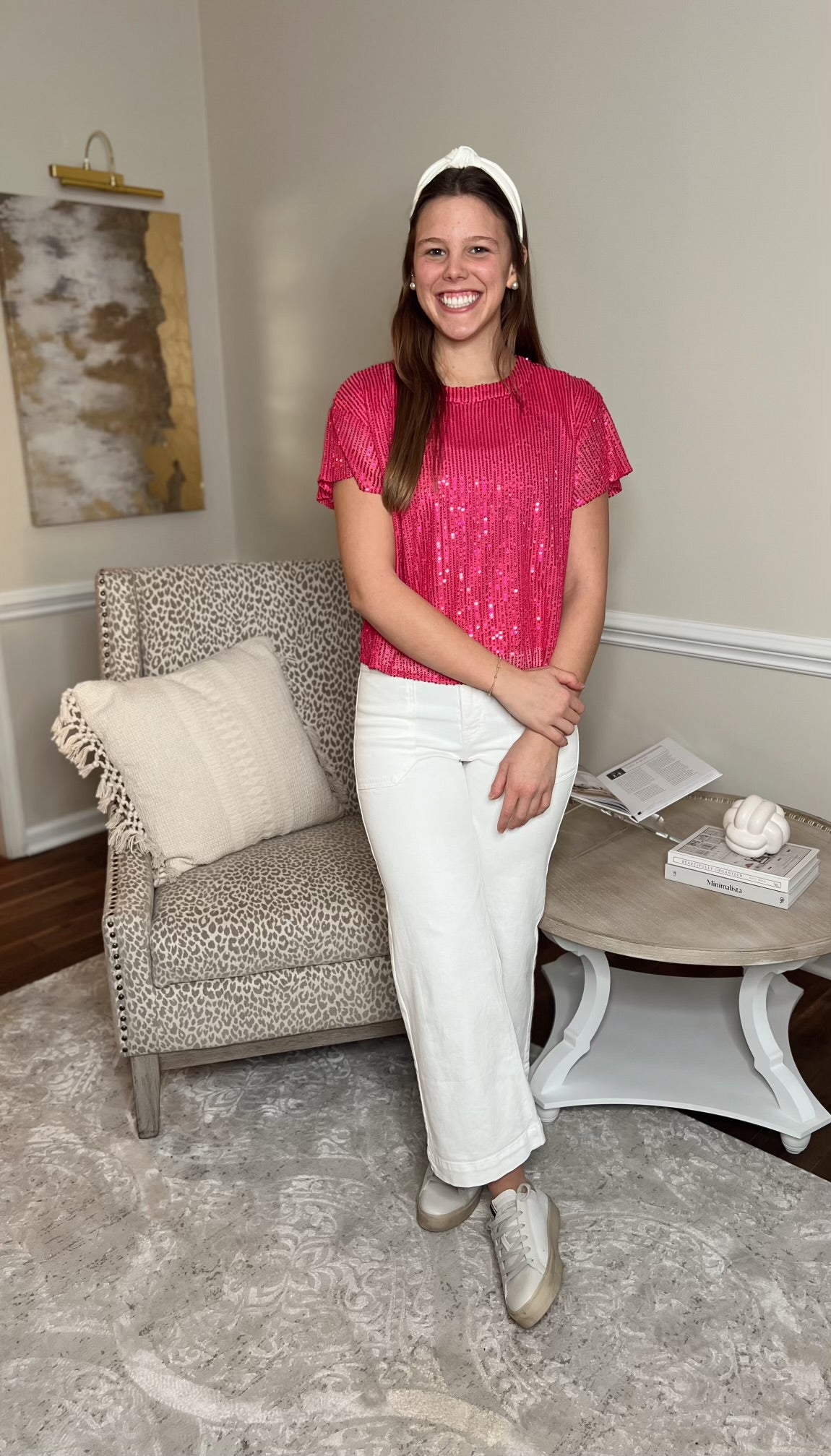 Ivey Pink Sequin Top