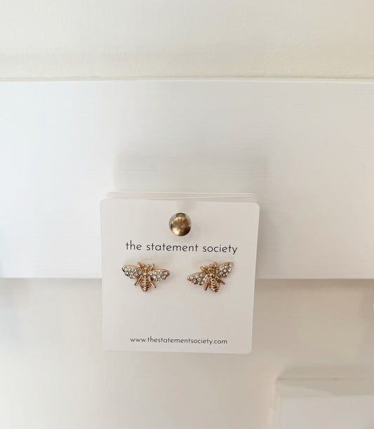 Royal Bee Stud Earrings