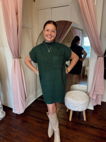 Hunter Green Sweater Dress