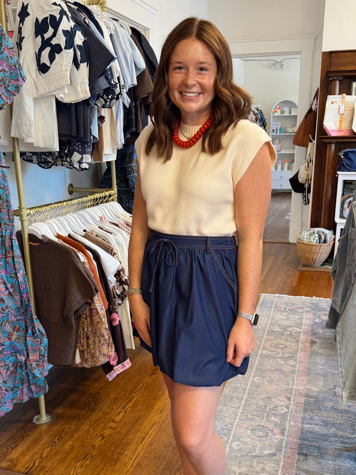 Denim Bubble Skirt