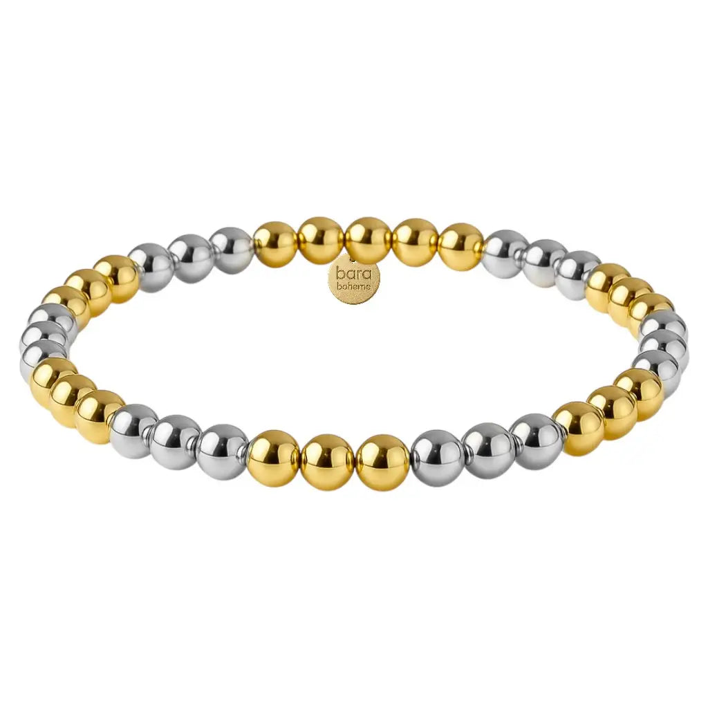 Bara Boheme-Triple Stone Mixed Metal Bracelet (size 6.5)