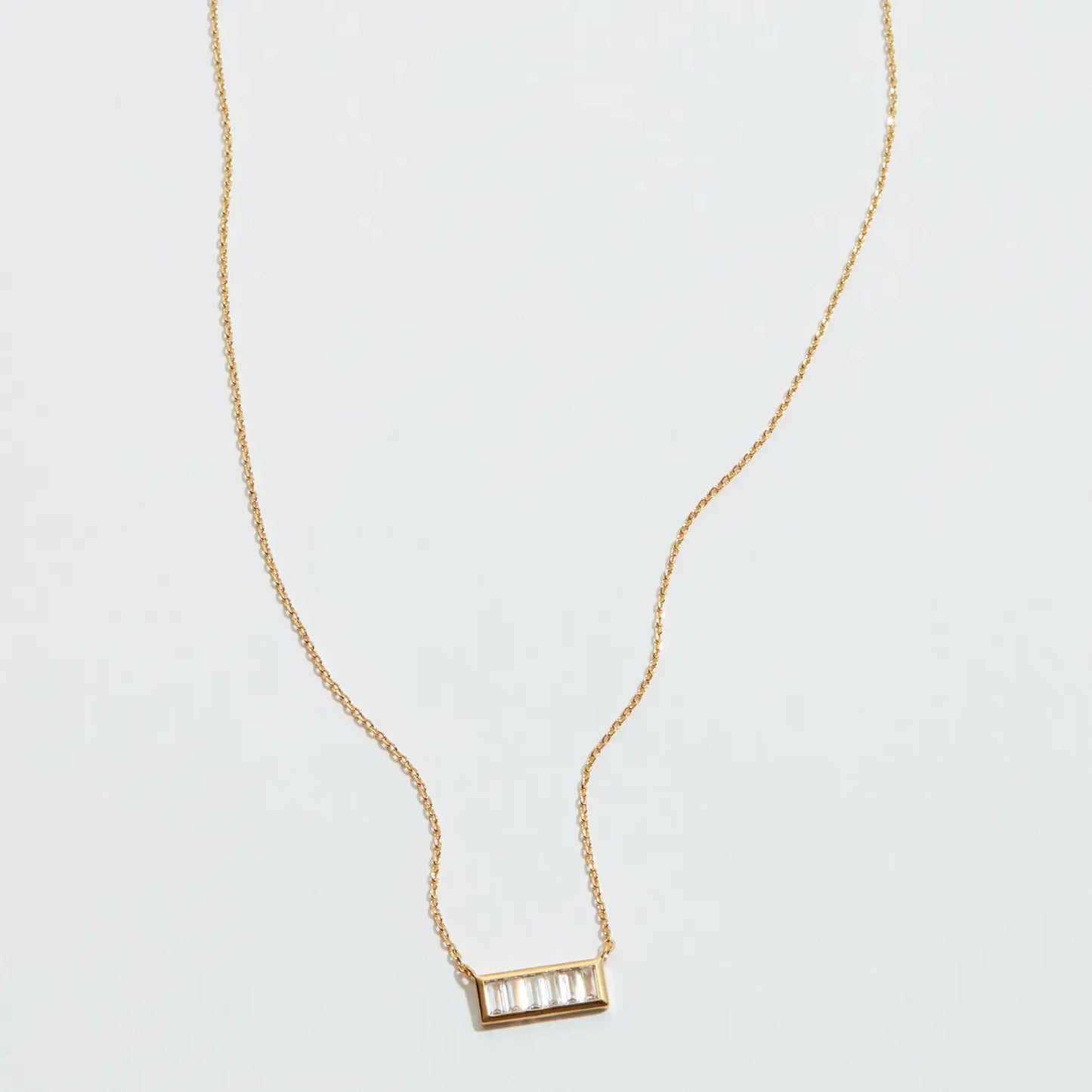 Gold Rectangle Pendent Necklace