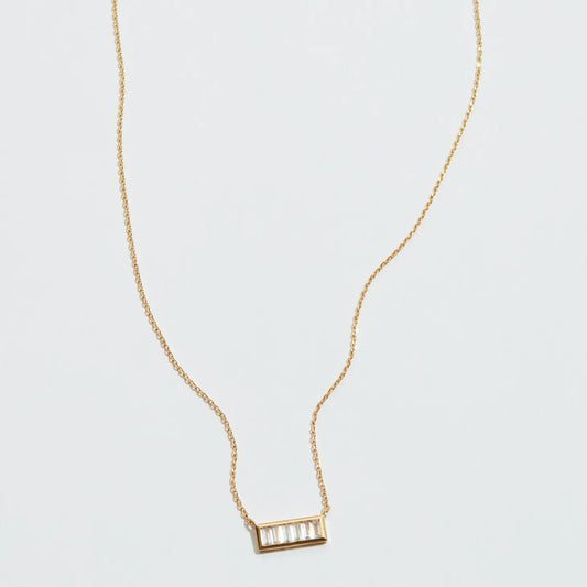 Gold Rectangle Pendent Necklace